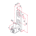 Gond de portail MULTIFIX L à axe réglable de 35 à 70mm pivot diamètre 12mm - TIRARD - NA619027