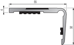 Nez de marche 1T 55x32mm adhésif butyle L 3m - DINAC - 603110