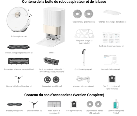 Dreame X40 Ultra Complete Robot Aspirateur avec Serpillière amovible et relevable