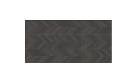 SEINE RILSE  CEMENTO - Carrelage aspect pierre chevron 60x120 cm grand format