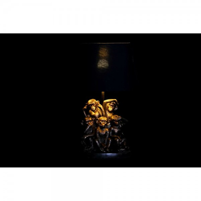 Lampe de bureau DKD Home Decor Noir Doré Polyester Résine Singe (31 x 31 x 48 cm)