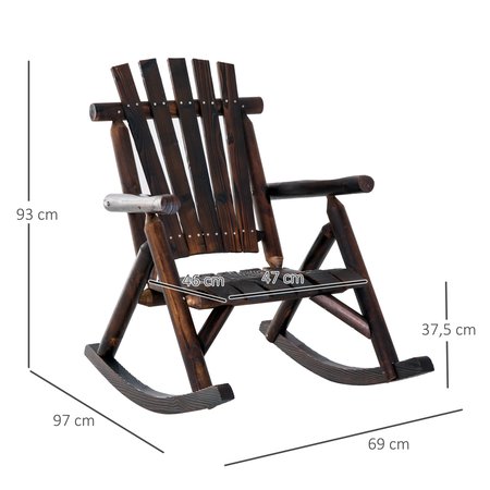 Fauteuil de jardin Adirondack à bascule sapin