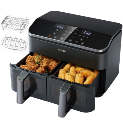 Friteuse sans huile Cosori Dual Basket Chef Edition - 6,4 L, Double Zone, 12 Programmes, Écran LED Tactile, Noir