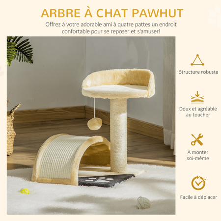 Arbre à chat griffoir grattoir design peluche sisal naturel