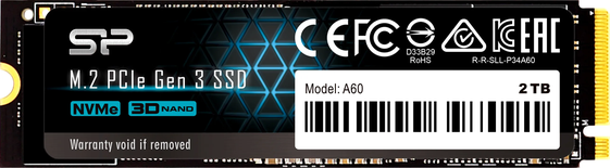 Disque SSD Silicon Power A60 2To  - NVMe M.2 Type 2280