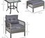 Lot de 2 fauteuils de jardin avec repose-pied table basse résine grise