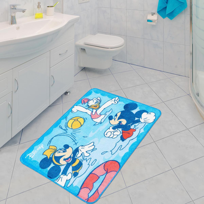 Tapis de salle de bain MICKEY POOL Bleu 55x70 Lavable 30°