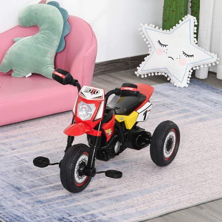 Tricycle enfants moto cross effets musicaux et lumineux coffre rangement