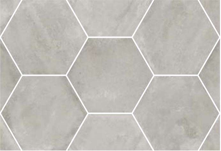 URBAN HEXA SILVER - Carrelage 29,2 x 25,4 cm Hexagonal aspect Béton Gris