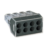 Boîte de 50 bornes de connexion automatiques transparentes 8 fils (1 - 2,5mm²) - WAGO - 773-108