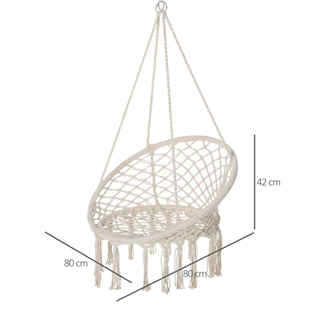 Fauteuil suspendu macramé coton polyester