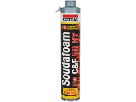 Mousse PU pistolable coupe-feu Soudafoam FR Click & Fix 750ml - SOUDAL - 146751