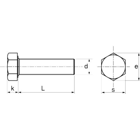 Vis à métaux tête hexagonale inox A2 classe 8.8 DIN 933 6X30 boîte de 200 - ACTON - 621016X30