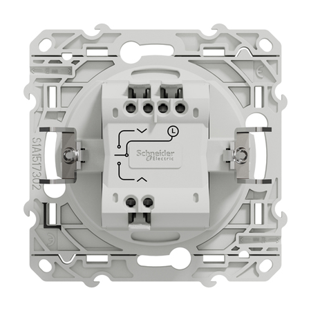 Interrupteur ODACE blanc à 3 boutons montée/descente/stop pour volet - SCHNEIDER - S520208