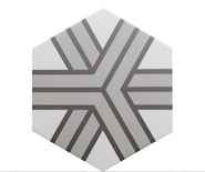 COIMBRA ALPHA 30656 - Carrelage 17,5x20 cm hexagonal décoré aspect carreaux de ciment