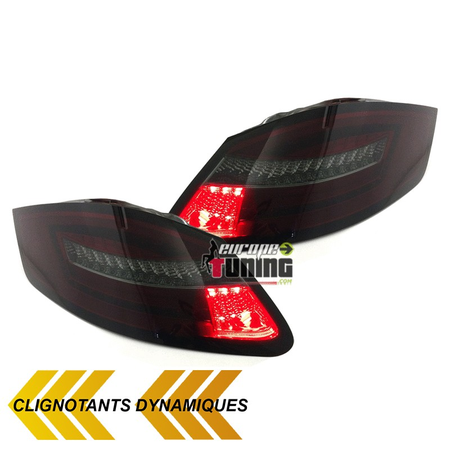 FEUX LEDS CELIS CLIGNOTANTS DYNAMIQUES PORSCHE BOXSTER ET CAYMAN 987 ROUGES FUMES (04475)