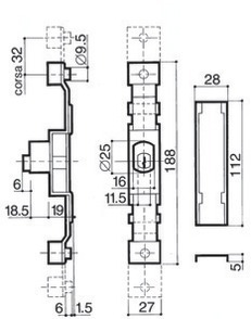 SERRURE P/GRILLE EXTENSIBLE 6610