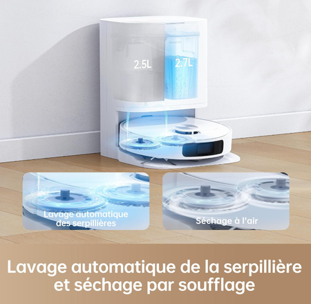 Dreame L10 Prime Robot Aspirateur Laveur avec Ascenseur de Serpillière