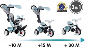 Smoby - Tricycle Baby Driver Plus Bleu - Vélo Evolutif Enfant