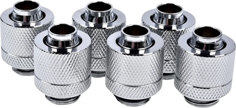 Lot de 6 Raccords à compression pour Tube Ø10/13mm - G1/4 Alphacool Eiszapfen (Argent)
