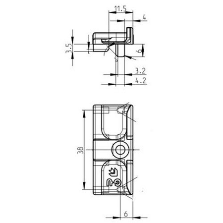 Gâche galet PVC - FERCO - E-19510-05-0-1