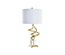 Lampe de bureau DKD Home Decor Abstrait Doré Blanc 220 V 50 W Moderne (38 x 38 x 75 cm)