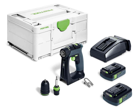 Perceuse-visseuse 18V CXS 18 C 3,0-PLUS + 2 batteries 3Ah + chargeur + coffret Systainer 3 - FESTOOL - 576883