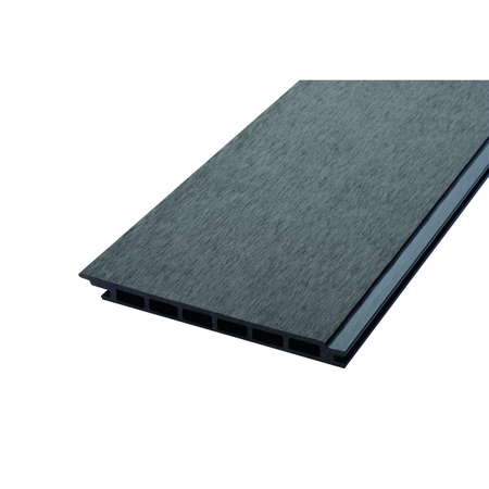 Lame de bardage bois composite alvéolaire L 270 cm / l 17,1 cm / E 1, 5 cm - Coloris - Gris anthracite, Epaisseur - 1.5cm, Largeur - 17.1 cm, Longueur - 270 cm, Surface couverte en m² - 0.461