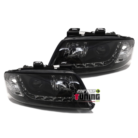 PHARES FEUX AVANTS NOIRS DEVIL EYES LED AUDI A6 C5 / 4B de 2001 à 2004 (00368)