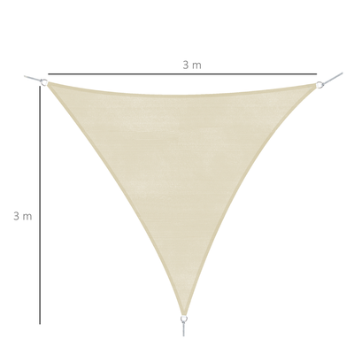 Voile d'ombrage triangulaire 3x3x3 m crème