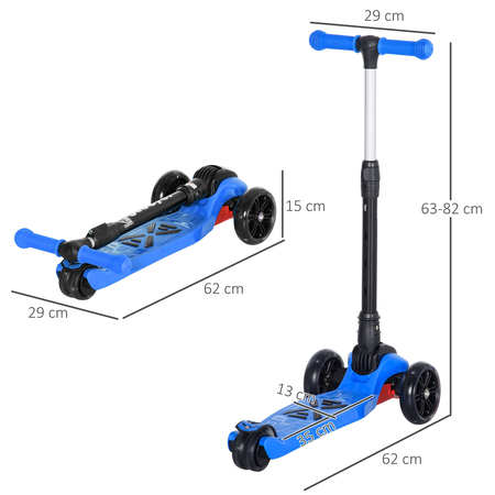 Trottinette enfant pliable réglable 3 roues LED