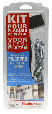 Kit pince + 24 chevilles metalliques pour corps creux HM - FISCHER - 509515