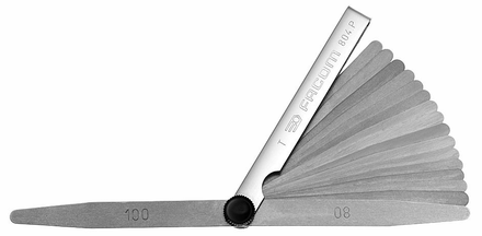 Jauge d'épaisseur métrique lamelles à bouts pointus longueur 90mm - FACOM - 804.P
