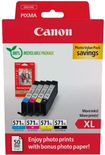 Pack 4 cartouches d'encre Canon CLI-571XL (Noir + Couleurs) + 50x Papiers photo