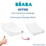 BEABA, Matelas a langer Sofalange + Drap housse éponge non imperméable, blanc