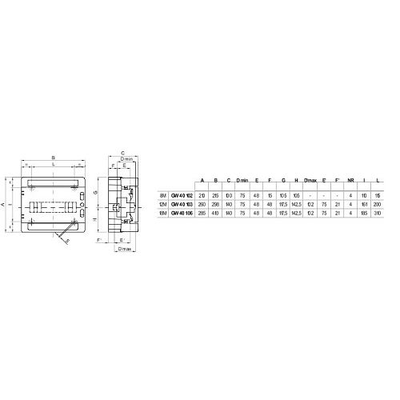 Coffret étanche IP65 400V 12 modules - GEWISS - GW40103