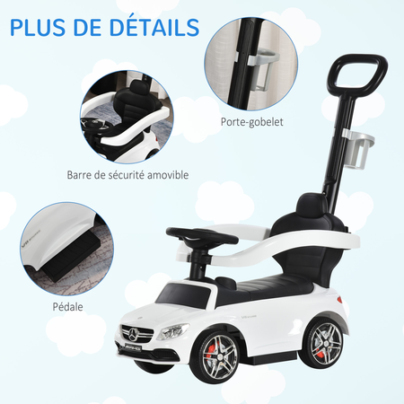 Porteur enfant voiture 12-36 mois multi-équipée