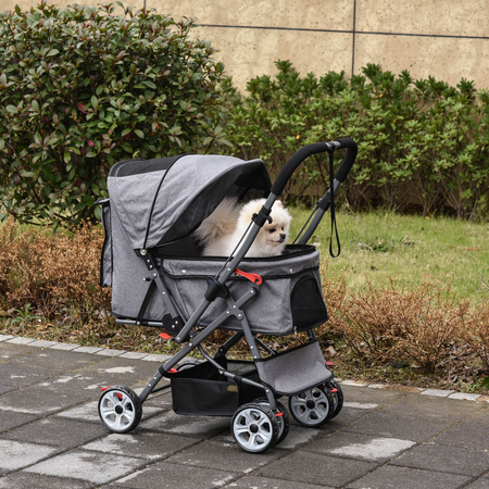 Poussette buggy pliable chien chat panier et sac de rangement