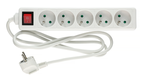 Bloc multiprise 5 prises 2P+T avec interrupteur - HANGER - 200004