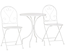 Ensemble de jardin bistro 3 pièces 2 chaises pliantes avec table blanc