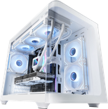 Boitier Mini Tour Micro ATX Mars Gaming MC-Fusion M avec panneaux vitrés (Blanc)