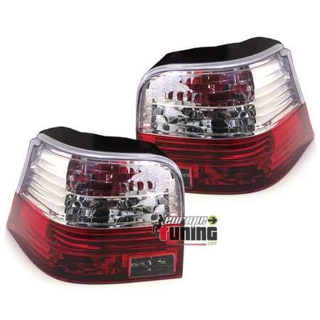 FEUX ARRIERES ROUGES CRISTAL AVEC BANDES CELIS VOLKSWAGEN VW GOLF 4 BERLINE (11885)