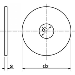 Rondelle plate L A4 DIN 9021 20X60X4 boîte de 25 - ACTON - 6451120