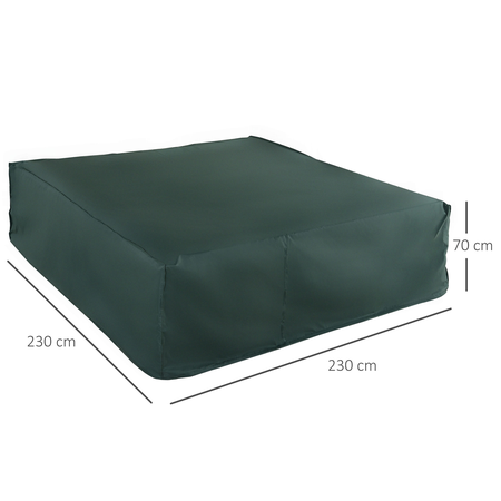 Housse de protection étanche salon de jardin polyester PVC vert