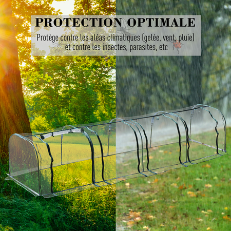 Serre de jardin tunnel bâche PVC métal époxy vert