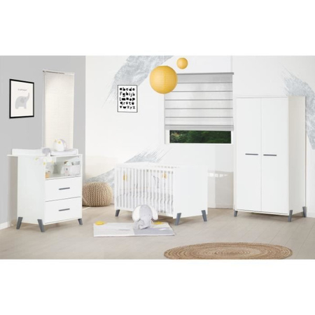 Lit bébé 120 x 60 en bois blanc