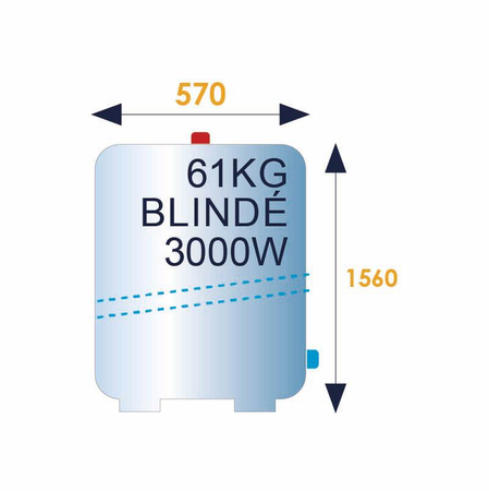 Chauffe-eau électrique blindé INITIO vertical stable 250L - ARISTON - 3000596