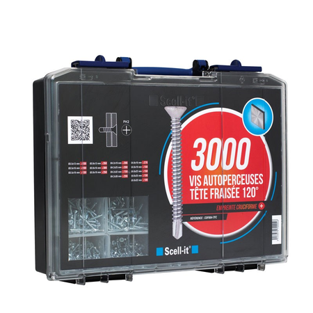 Coffret 3000 vis autoperceuses tête fraisée - SCELL-IT - COF004-TFC