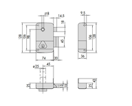 Serrure monopoint en applique verticale à fouillot 40mm gauche - CISA - 3005042000