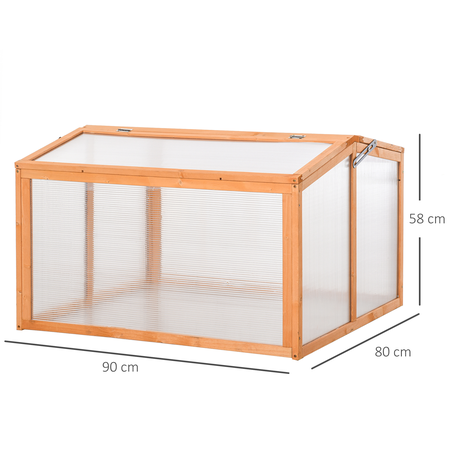 Mini serre de jardin toits ouvrables polycarbonate sapin pré-huilé